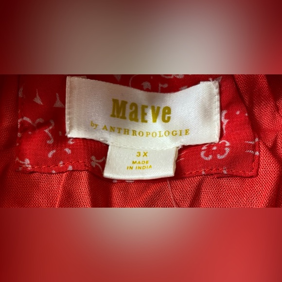 Anthropologie Plus | Maeve Short Sleeve Smocked Open Back Mini Dress Tunic - Picture 4 of 11